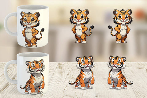 Mug Wrap Cute Tiger Sublimation artnoy 