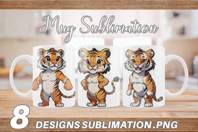 Mug Wrap Cute Tiger Sublimation artnoy 