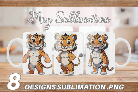 Mug Wrap Cute Tiger Sublimation artnoy 