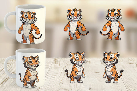Mug Wrap Cute Tiger Sublimation artnoy 