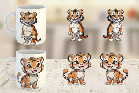 Mug Wrap Cute Tiger Sublimation artnoy 
