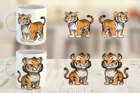 Mug Wrap Cute Tiger Sublimation artnoy 