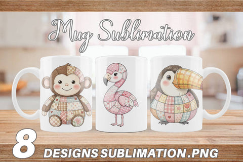 Mug Wrap Cute Tropical Patchwork Sublimation artnoy 