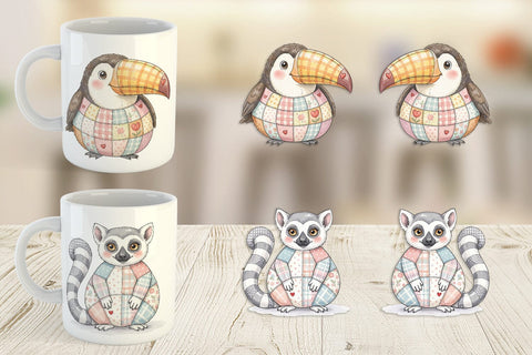 Mug Wrap Cute Tropical Patchwork Sublimation artnoy 