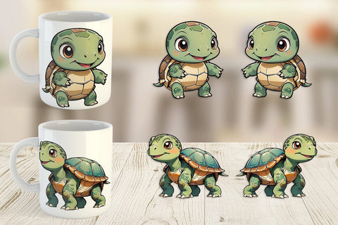 Mug Wrap Cute Turtle Sublimation artnoy 