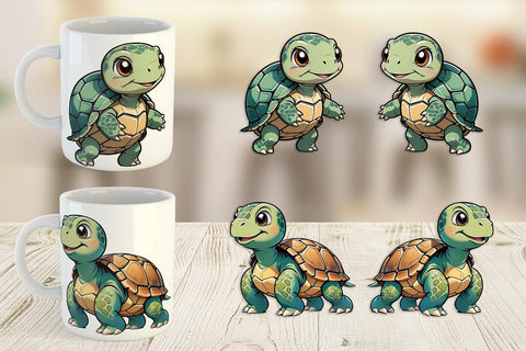 Mug Wrap Cute Turtle Sublimation artnoy 