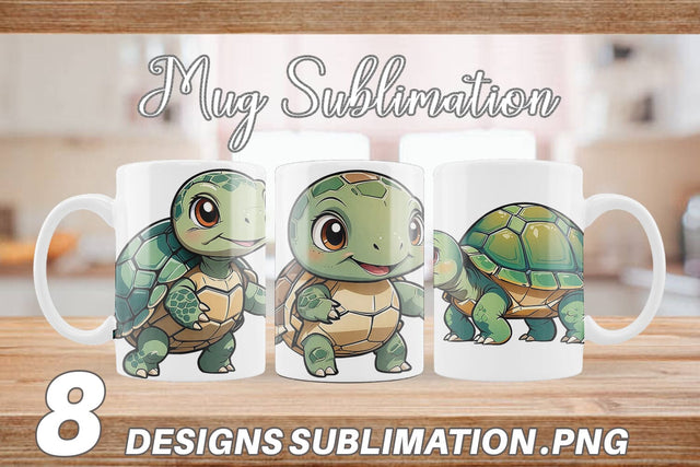 Mug Wrap Cute Turtle Sublimation artnoy 