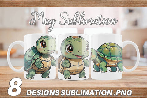 Mug Wrap Cute Turtle Sublimation artnoy 
