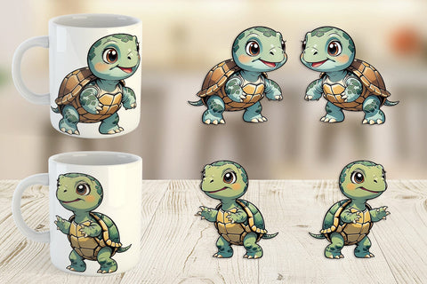 Mug Wrap Cute Turtle Sublimation artnoy 