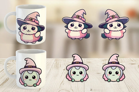 Mug Wrap Cute Witch Sublimation artnoy 