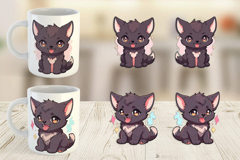 Mug Wrap Cute Wolf Halloween Sublimation artnoy 