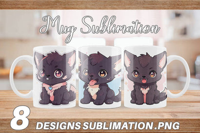 Mug Wrap Cute Wolf Halloween Sublimation artnoy 