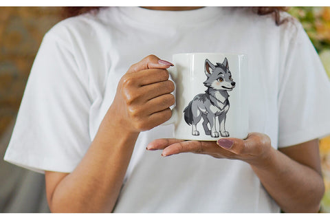 Mug Wrap Cute Wolf Sublimation artnoy 