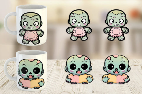 Mug Wrap Cute Zombie Sublimation artnoy 