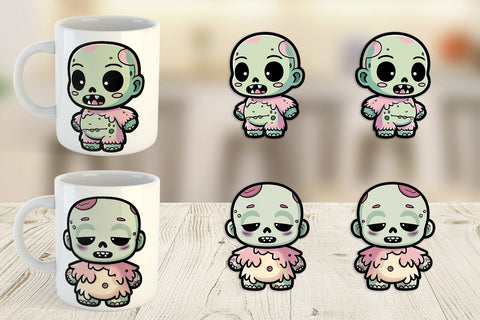 Mug Wrap Cute Zombie Sublimation artnoy 