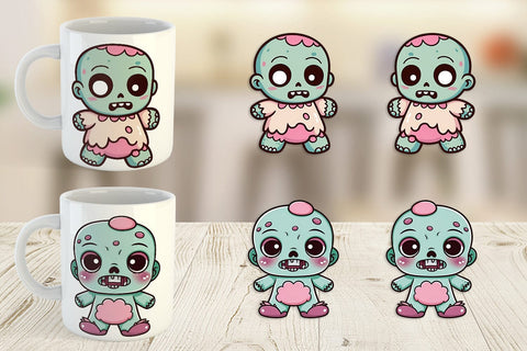 Mug Wrap Cute Zombie Sublimation artnoy 