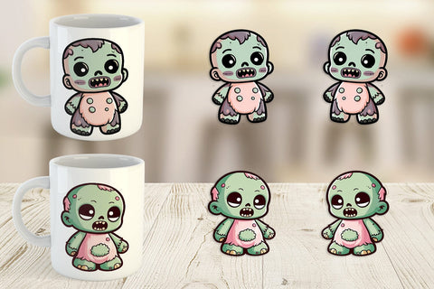 Mug Wrap Cute Zombie Sublimation artnoy 