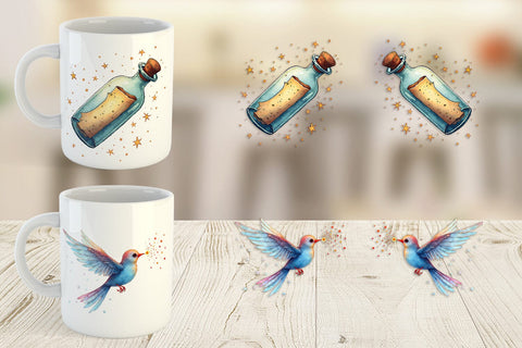 Mug Wrap Cybernetic Cupids Cosmic Messengers Sublimation artnoy 