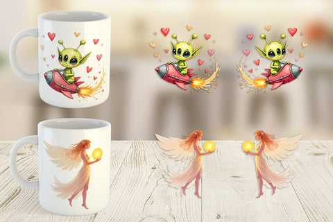 Mug Wrap Cybernetic Cupids Cosmic Messengers Sublimation artnoy 