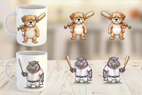 Mug Wrap Cynical Animal Slugger Watercolor Sublimation artnoy 