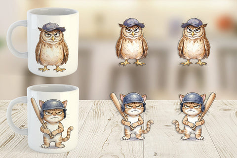 Mug Wrap Cynical Animal Slugger Watercolor Sublimation artnoy 