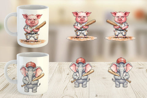 Mug Wrap Cynical Animal Slugger Watercolor Sublimation artnoy 