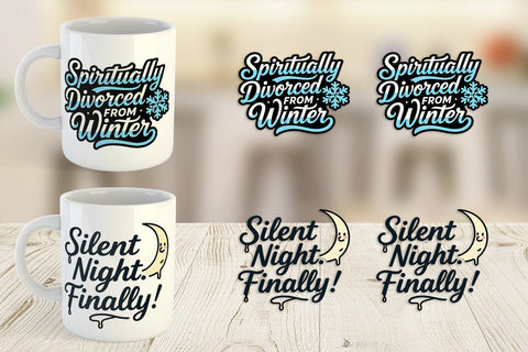 Mug Wrap Cynical Christmas Phrases Sublimation artnoy 