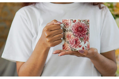 Mug Wrap Dahlia Pattern Sublimation artnoy 
