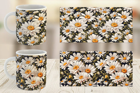 Mug Wrap Daisies Pattern Sublimation artnoy 