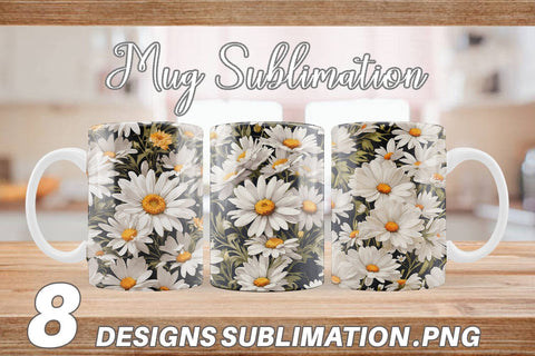 Mug Wrap Daisies Pattern Sublimation artnoy 