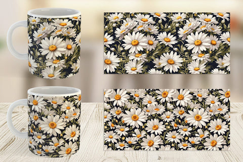Mug Wrap Daisies Pattern Sublimation artnoy 
