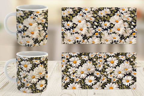 Mug Wrap Daisies Pattern Sublimation artnoy 