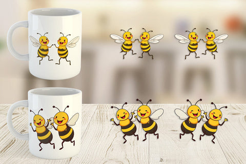 Mug Wrap Dancing Bees Sublimation artnoy 