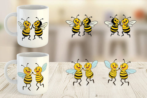 Mug Wrap Dancing Bees Sublimation artnoy 