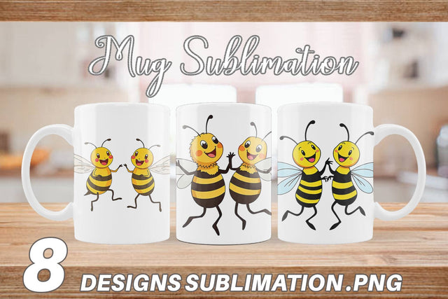 Mug Wrap Dancing Bees Sublimation artnoy 