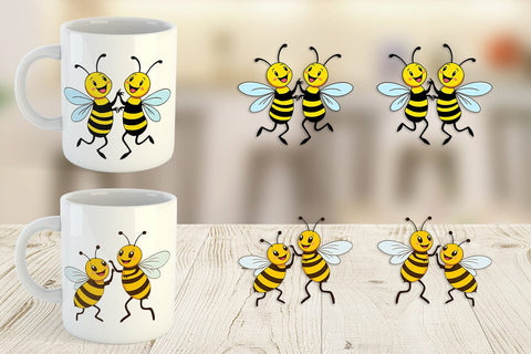 Mug Wrap Dancing Bees Sublimation artnoy 