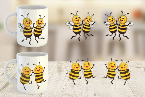 Mug Wrap Dancing Bees Sublimation artnoy 