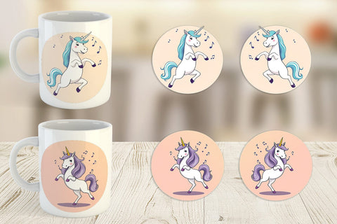 Mug Wrap Dancing Unicorn Sublimation artnoy 