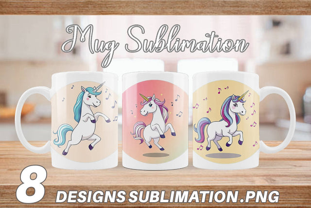 Mug Wrap Dancing Unicorn Sublimation artnoy 