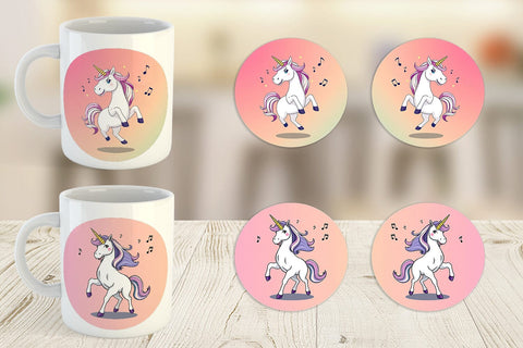 Mug Wrap Dancing Unicorn Sublimation artnoy 