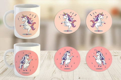 Mug Wrap Dancing Unicorn Sublimation artnoy 
