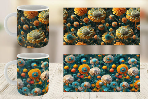 Mug Wrap Dandelions Flower Pattern Sublimation artnoy 