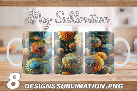 Mug Wrap Dandelions Flower Pattern Sublimation artnoy 
