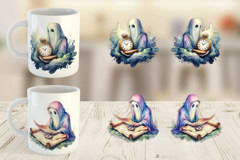 Mug Wrap Dark Academia Ghost Reader Sublimation artnoy 