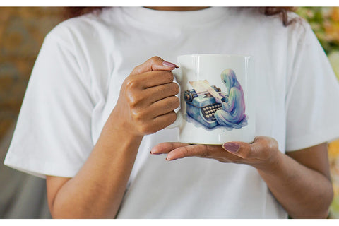 Mug Wrap Dark Academia Ghost Reader Sublimation artnoy 
