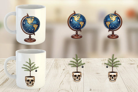 Mug Wrap Dark Academia Scholarly Christmas Sublimation artnoy 