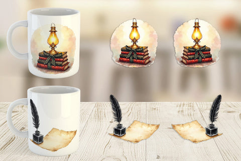 Mug Wrap Dark Academia Scholarly Christmas Sublimation artnoy 