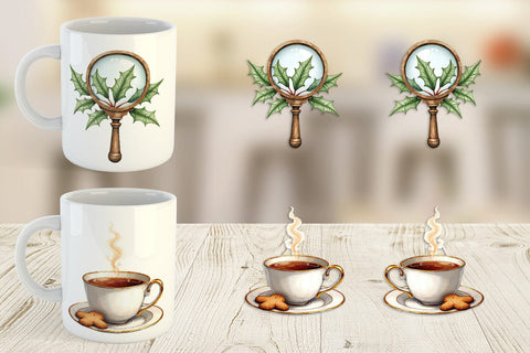 Mug Wrap Dark Academia Scholarly Christmas Sublimation artnoy 