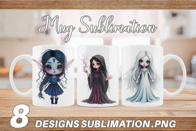 Mug Wrap Dark Fantasy Dolls Sublimation artnoy 
