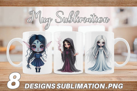 Mug Wrap Dark Fantasy Dolls Sublimation artnoy 